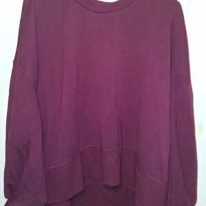 Casual Burgundy Sweatshirt for Women